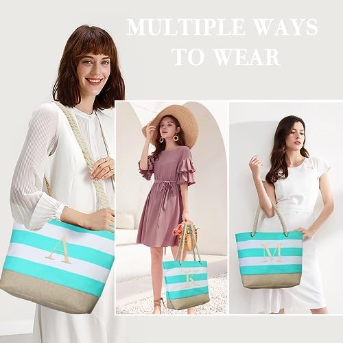 YOOLIFE Beach Bags for Women - Travel Canvas Beach Tote, Pool Waterproof Bag, Travel Essentials, Gifts for Women Birthday - Image 4