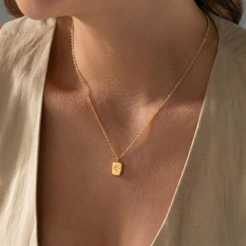 ZLP Dainty Gold Pendant Necklace for Women, 14K Gold Plated Brass Starburst Charm, Minimalist Chain Jewelry, Trendy Everyday Accessory, Gift for Her Graduation gfits - Image 4