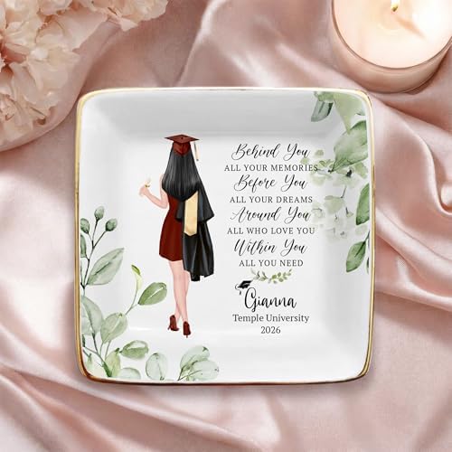 Personalized Graduation Gifts Ceramic Ring Dish, Customized High School Graduate 2026 Gift, Custom Grad Gifts for Daughter Granddaughter 2027 - Image 3