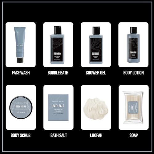 Body & Earth Leather 8pc Spa Gifts for Men Spa Baskets for Men - Image 3