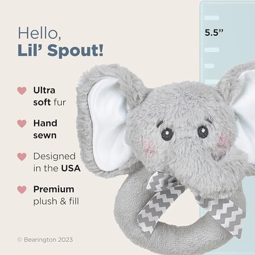 Bearington Collection Baby Lil' Spout, 5.5 in Gray Elephant Plush Stuffed Animal, Baby Elephant Stuff - Image 2