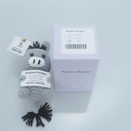 Graduation Stuffers for Women Men Adult Teen - Positive Donkey Crochet for Birthday Gifts Daily Affirmation Support for Her Him, Funny Inspirational Self Care Holiday Essentials - Image 6