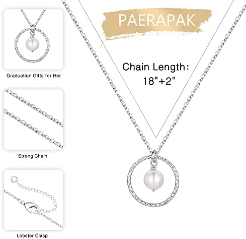2026 Graduation Gifts for Her - Class of 2026 White Gold Plated Graduation Necklace, College School Graduation Necklace Gifts for Her Women - Image 4