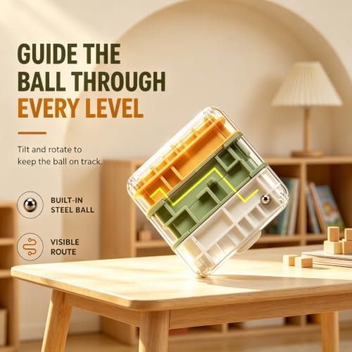3 Layer 2 in 1 3D Rolling Ball Maze Cube, Fidget Kids Toys - Image 3