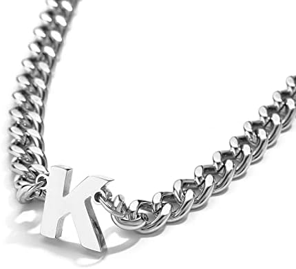 DuoDiner 18+2" Initial Necklace for Men Boys Gifts A-Z Cuban Link Chain - Image 3