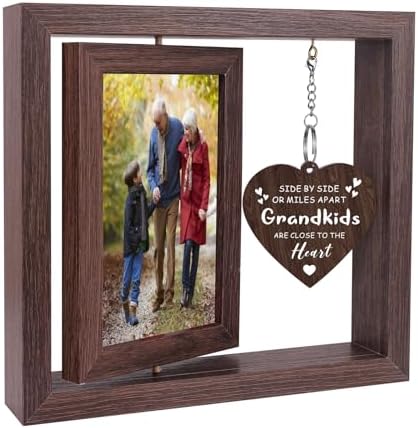 Side by Side or Miles Apart Grandkids are Close to the Heart Picture Frame 4x6 First Time Grandparents Gifts, New Grandma and Grandpa Gifts, Thanksgiving Birthday Christmas Grandparents Day Gift by Boiveco