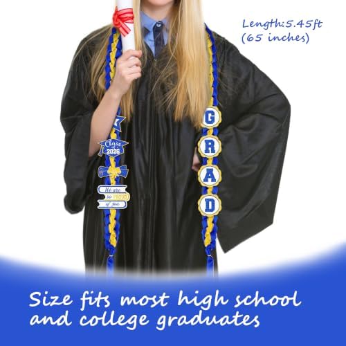 Tifeson Graduation Leis Decorations 2026 - Handmade Double Braided Graduation Ribbon Leis with Glitter Pins for Him Her High School College Congrats Grad Gifts Party Supplies - Image 2