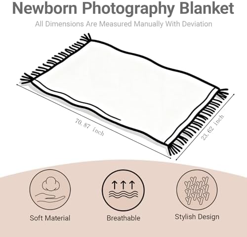 Zeroest Newborn Baby Photography Props Basket Filler Blanket (Creamy) - Image 2