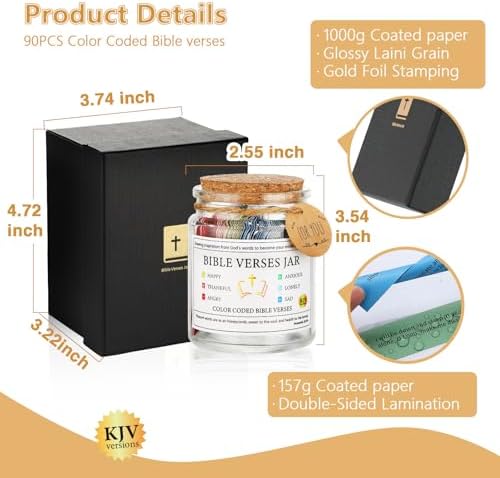 Bible Verses in a Jar(KJV),Religious Gifts for Women Men Teen Girls Kids - Image 2