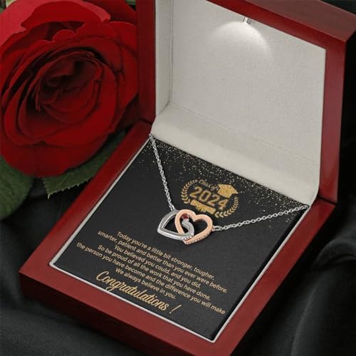 VIRAGIL 2023 Graduation Gifts for Her, Class of 2024 Love Knot Sterling Silver Pendant Necklace Senior College Graduation Jewelry Gifts for Girl Daughter - Image 2