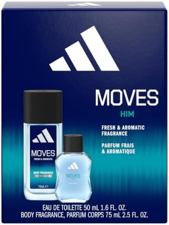adidas Moves for Him Giftset including Eau de Toilette (50ml, 1.6fl oz.) and Body Fragrance (75ml, 2.5fl oz), Notes of Green Apple, Cedarwood, Musk, Men's Fragrance, Long Lasting, Sporty Fragrance - Image 7