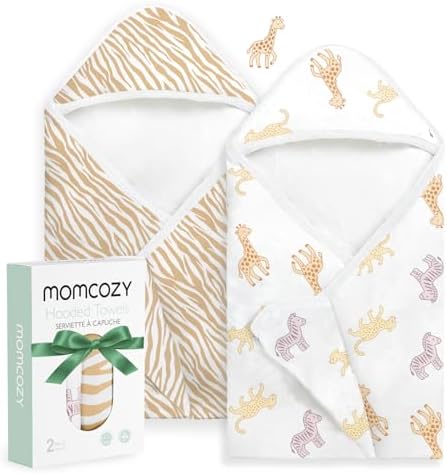 Momcozy Baby Towels, Soft Absorbent Bath Towel for Newborn&Toddler,Stripes by Momcozy