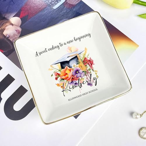 IZI POD Personalized Graduation Gifts for Her, Graduation Jewelry Dish, A Sweet Ending to a New Beginning, Gradua Senior Class of 2026, Gifts for Her, Women, Best Friends /3 - Image 5