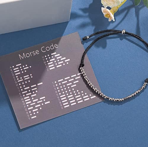 ASELFAD Morse Code Bracelets for Women, Funny Best Friend Birthday Gifts for Women Friendship Bracelets, Inspirational Jewelry, Teen Girl Gifts Trendy Stuff - Image 2