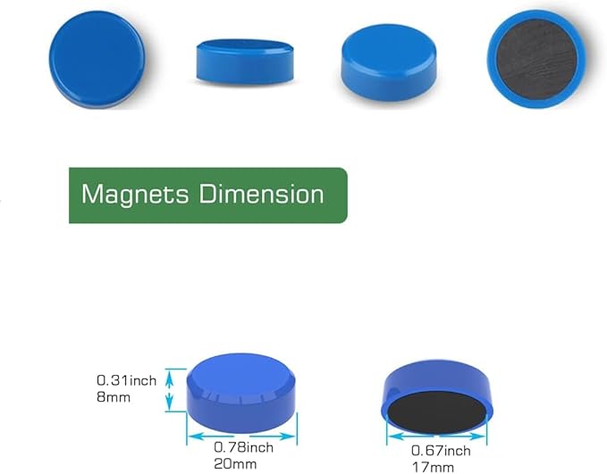 50 Pack Cute Magnets for Fridge, Magnet,Round White Board Magnets, Whiteboard Magnet Fridge for Locker, Kitchen, Office and Classroom (Red &Green)
