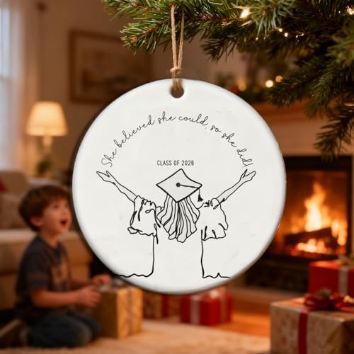 She Believed She Could So She Did Keepsake Gift, Empowering Graduation Ornament for Her, Meaningful Personal Achievement Memorial for Daughter or Bestie - Image 2