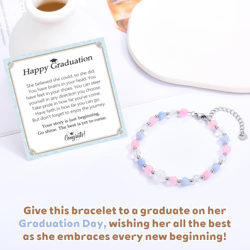 EPIRORA Graduation Gifts Bracelets for Her, Colorful Beaded Bracelets for Women, Class of 2026 Grad Gifts for 5th 8th Grade, Elementary Middle High School, College & Master Degree with Graduation Card - Image 6