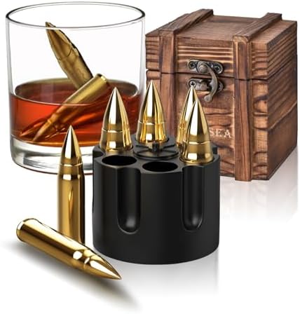 Gifts for Men Dad Husband, Whiskey Stones Reusable Stainless Ice Cubes, Unique Fathers' Day Anniversary Birthday Gift Ideas for Him Boyfriend, Man Cave Stuff Cool Gadgets Retirement Bourbon Presents by Oaksea