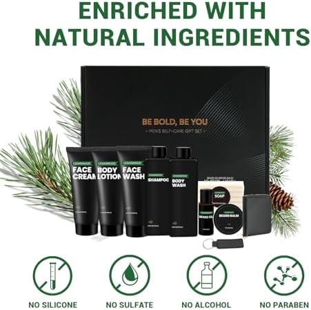Rinse & Robust Beard Kit for Men, Gifts for Men, Cedarwood Beard Oil Gift Sets, Birthday Gifts Mens Stocking Stuffers for Dad Boyfriend Husband Valentines, Holiday Grooming Gift Set - Image 5