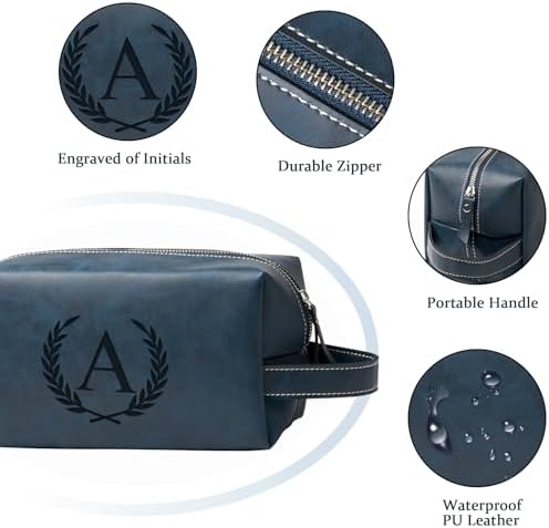 Personalized Gifts Travel Toiletry Bag for Men Engraved Initial - Image 4