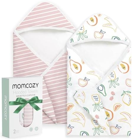 Momcozy Baby Towels, Soft Absorbent Bath Towel for Newborn&Toddler,Pink by Momcozy
