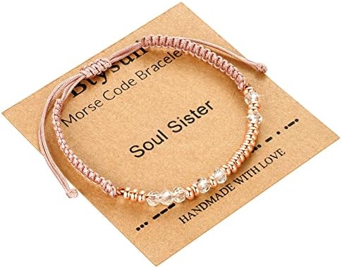 Morse Code Bracelets for Women Mothers Day Gifts 2026 Graduation Gifts Mom Birthday Gift Pink Braided Bracelets Teen Trendy Stuff Inspirational Best Friend Birthday Gifts for Daughter Girlfriend Christmas Stocking Stuffers Jewelry by BTYSUN