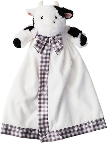 Bearington Lil' Gilly 18 in Cow Loveys for Babies - Security Blanket for Babies - Lovies Security Blanket with Stuffed Animal by BearingtonCollection
