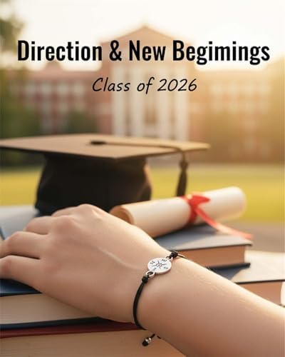 Graduation Compass Bracelet for Class of 2026 Men Woman the Adventure Begins Inspirational Gifts Charm Jewelry with Graduation Cards Cap Box Grad Motivational Bracelets Present for Her Friend - Image 2