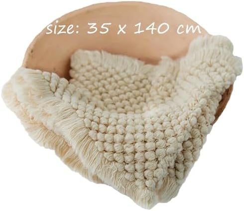 Newborn Photography Layer Props Baby Photoshoots Blanket Photo Posing Rug Basket Filler Stuffer Macrame (Beige B) - Image 2