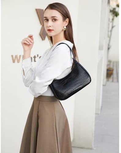 Shoulder Bags for Women, Cute Hobo Tote Handbag Mini Clutch Purse with Zipper Closure