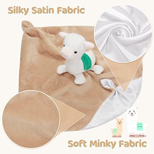 Pro Goleem Llama Security Blanket Soft Loveys for Babies Boys and Girls Newborn Lovie Infant Blankie Llama Baby Snuggle Toy Stuffed Animal Baby Gifts 14 Inch - Image 6