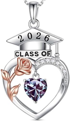 Iefil 2026 Graduation Gifts for Women - Rose Birthstone Necklace for Women by IEFIL