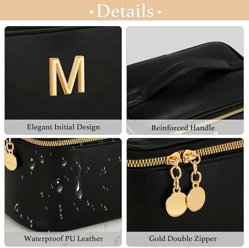 Personalized Initial Travel Makeup Toiletry Bag Gifts for Women - Image 6