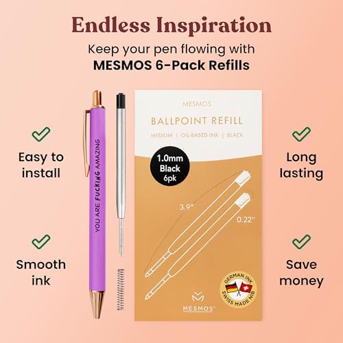 MESMOS Fucking Awesome Pen Set, Inappropriate Funny Gifts for Women and Friends. Fun and Motivational Office Pens for Coworkers, German-Made Ballpoint Ink - Image 6