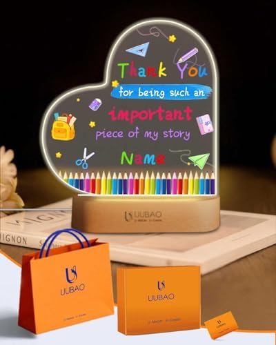 Personalized Graduation Gifts Custom Photo Name Night Light LED Table Lamp for 2026 University High School Senior Keepsake(Thank You 2) by UUBAO