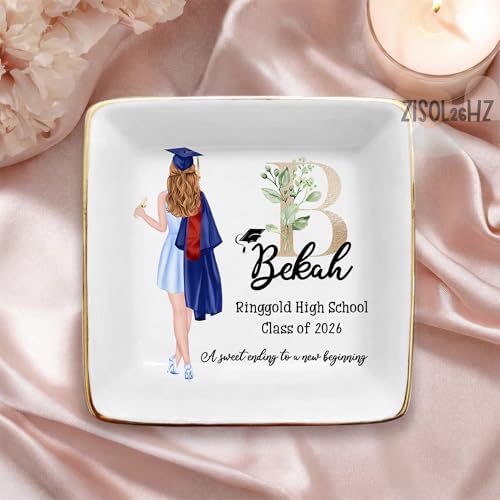 Personalized Graduation Gifts Jewelry Dish, Customized High School University Graduate Class of 2026 Gift, Custom Grad Gifts for Daughter Granddaughter 2026 - Image 4