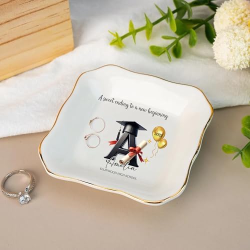 IZI POD Personalized Graduation Gifts for Her, Graduation Jewelry Dish, A Sweet Ending to a New Beginning, Gradua Senior Class of 2026, Gifts for Her, Women, Best Friends /2 - Image 4