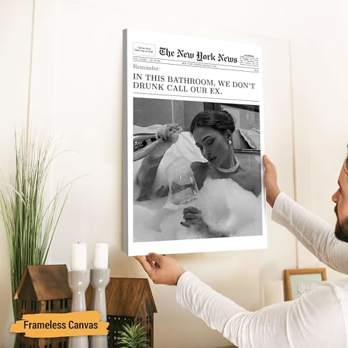 Custom Trendy Retro Newspaper Headline Framed Wall Art with Photo, Hot Girls Poster Vintage Canvas Print – Personalized Funny Girly Bathroom Living Bedroom Decor, Unique Gift Idea For Friend Soul Sisters Forever - Image 5