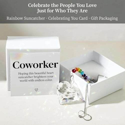 Hegelda Coworker Gifts for Women Crystal Heart Suncatcher Ornaments Decor - Image 2