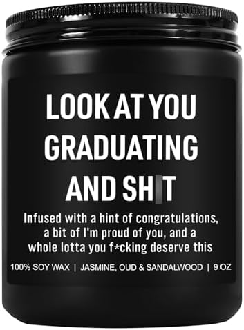 Younift Funny Grad Candle, 2026 Graduation Gifts for Her, Him - College, High School, Masters Degree, Phd, Law School, Nursing & Nurse Graduation Gifts for Women, Men - 9 oz by Younift