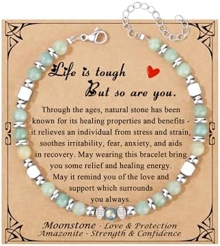 Gifts for Women Moonstone Bracelet, Amazonite Imperial Jasper Bracelets by Joycuff