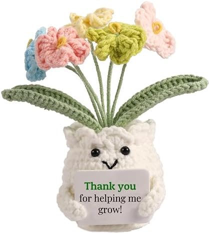 Teacher Gifts for Women, Helping Me Grow Crochet Flower Pot by YOOJEE
