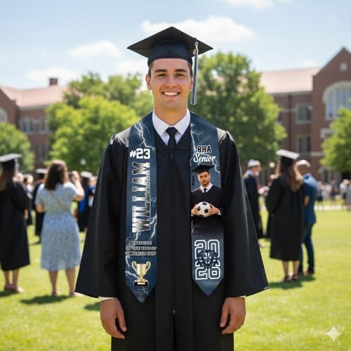 Nani Personalized Class of 2026 Graduation Sash, Custom Graduate & Soccer Stole, Gift for Him, Her, Senior Graduation - Image 2