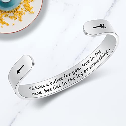 TONY & SANDY Inspirational Bracelets for Women Teen Girls Personalized Gifts for Daughter Granddaughter Mom Sister Friends Stainless Steel Engraved Cuff Birthday Easter Christmas - Image 3