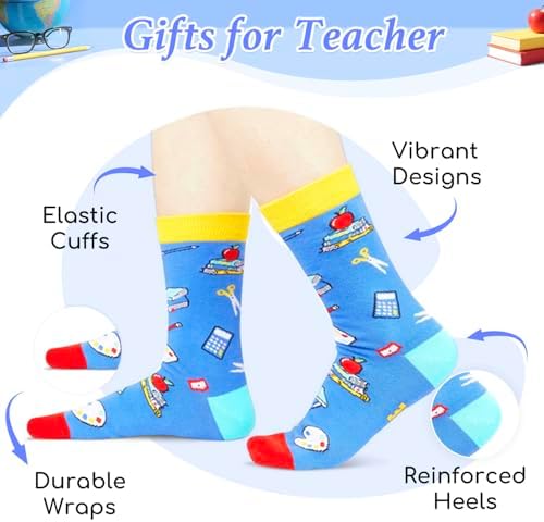 HAPPYPOP Funny Socks with with Keychain - Teacher Appreciation Graduation Gifts for Women Men - Image 4