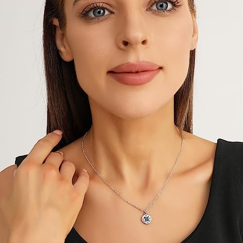 Zealmer Dainty 18K Gold Plated Compass World Map Pendant Necklace Graduation Gift for Friends - Image 3