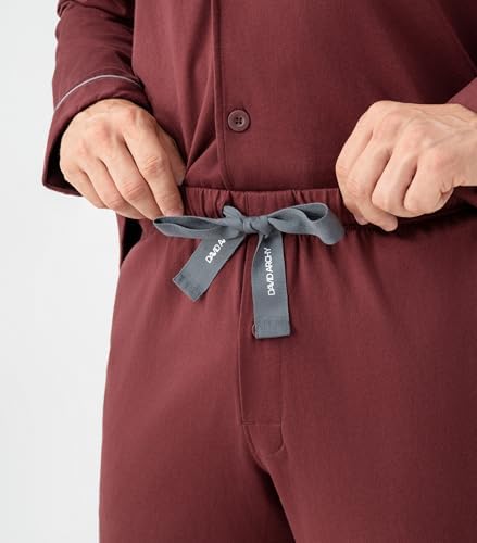 DAVID ARCHY Men's Pajama Set, Premium Combed Cotton Long Sleeve Sleepwear - Image 3