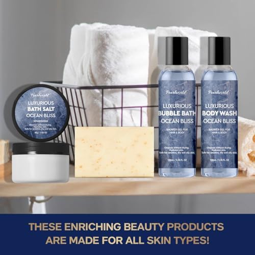 Birthday Gifts Baskets for Men Bath Spa Set, Ocean-Scented, 12Pcs - Image 5