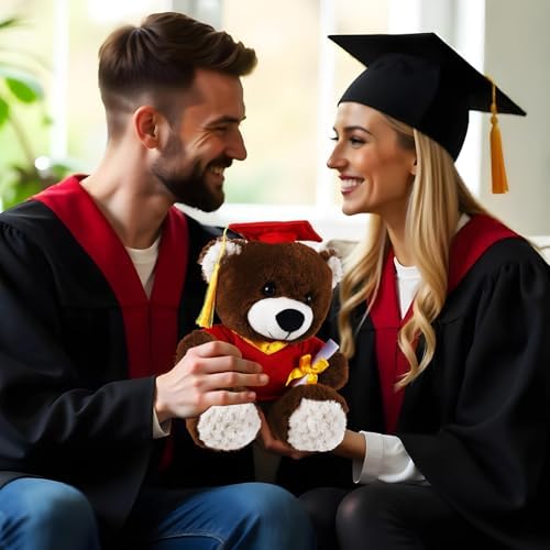 Bear with Graduation Cap Toys Class of 2026 Plush Stuffed Teddy Bear Animal Dog Cap and Gown with Greeting Card and Bag for Graduation Day Gift(Red) - Image 6