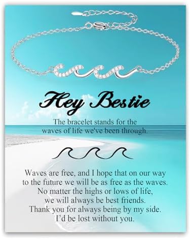 Gifts for Women, Cool Waves Bracelet Christmas Birthday Gift for Happy Birthday 21st, 30th, 40th, 50th, 60th Birthday Gift Ideas for Women Ladies Bestie Friend Sister Mom Daughter Wife Grandma by Unknown
